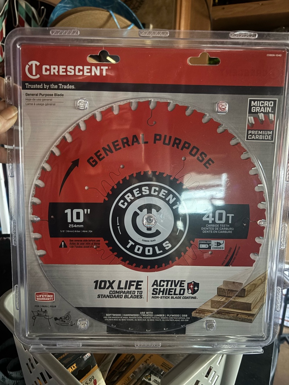 Crescent 10-in 40-Tooth Rough Finish Carbide Circular Saw Blade